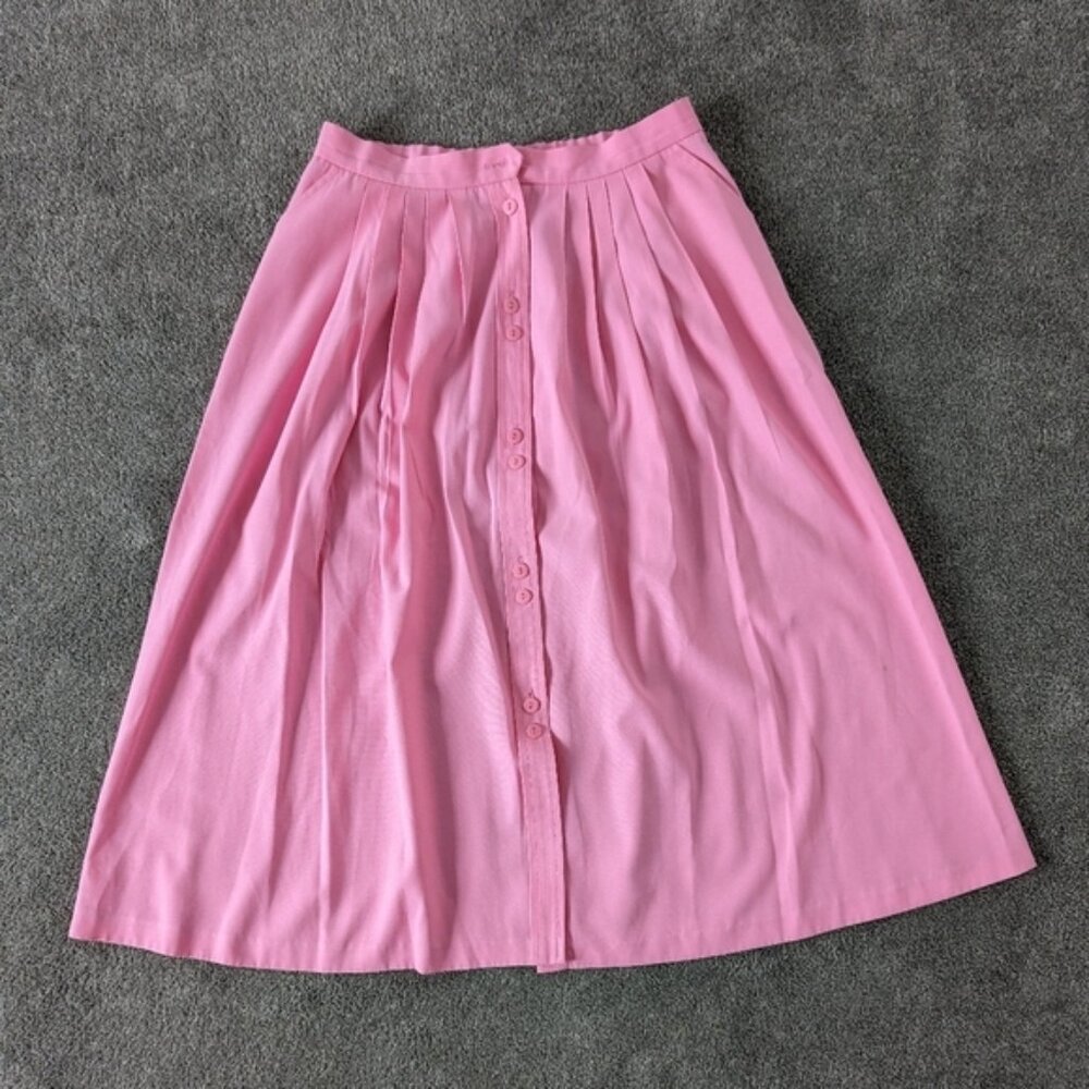 Koret Francisca Women's Vintage Pleated Pink Maxi Skirt Size Large Barbiecore